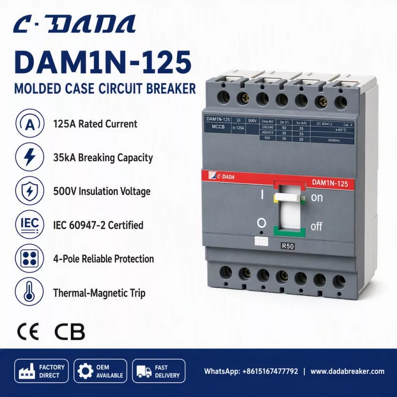 ਉਪ-ਵੰਡ ਦੀ ਇਕਸਾਰਤਾ ਨੂੰ ਯਕੀਨੀ ਬਣਾਉਣਾ: C·DADA DAM1N-125 MCCB ਹੱਲ